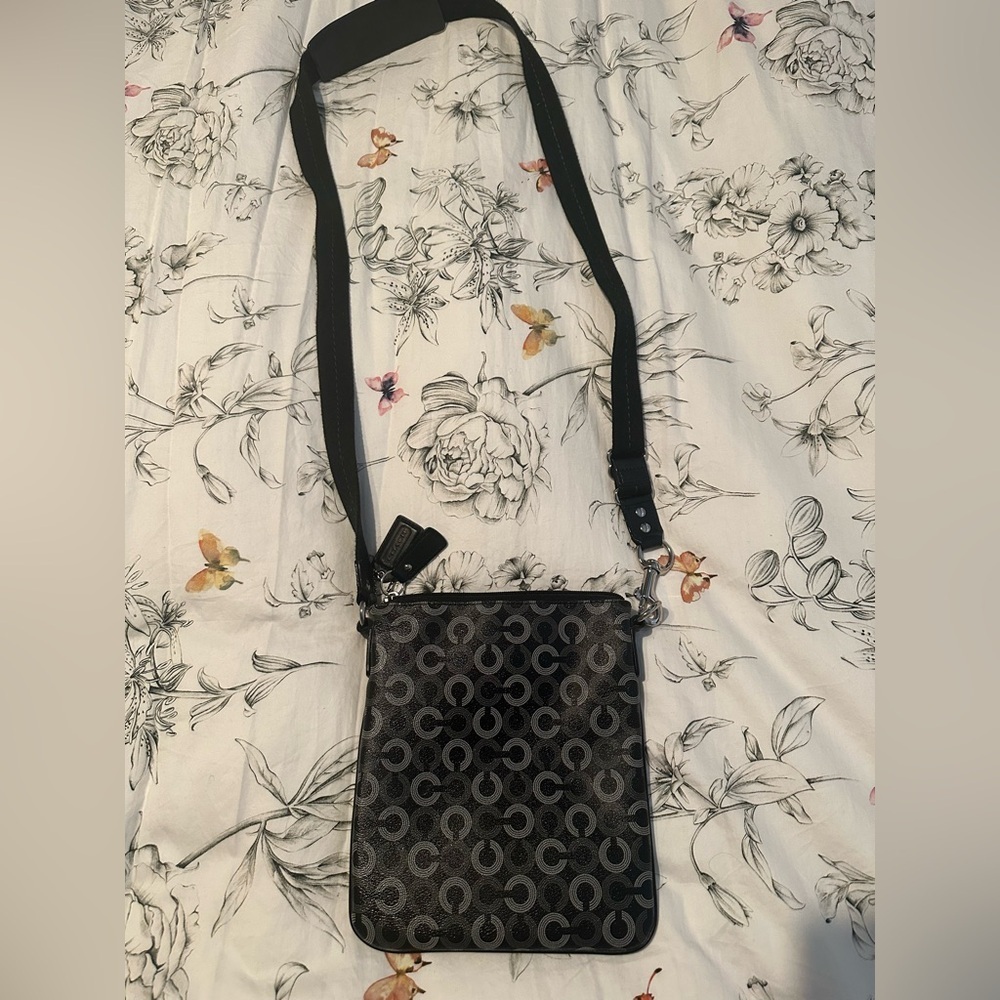 Coach Black Op Art Signature Crossbody Bag - Picture 4 of 12